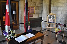 A book of condolence for the Queen in the Manitoba Legislative Building Queen Memorial Book Winnipeg.jpg