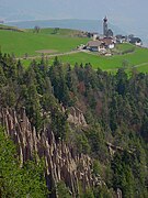 View of the Pyramids of the Ritten towards Mittelberg