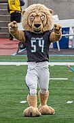 Roar-ee the Lion at a game against Cornell, 2018