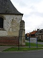 The sundial on the church