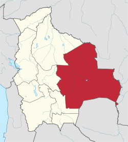 موقعیت شهرستان سانتا کروز (بولیوی) در نقشه