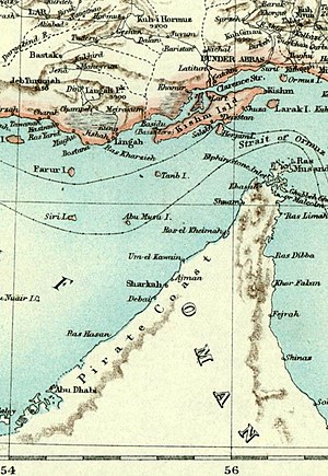 British map showing the Strait of Hormuz