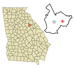 Location in Taliaferro County and the state of جارجیا (امریکی ریاست)