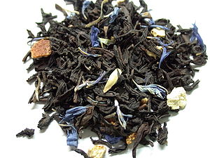 A pile of Twinings' Lady Grey tea leaves