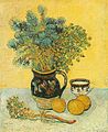 Bodegón de mayólica con flores silvestres (1888) por V. van Gogh
