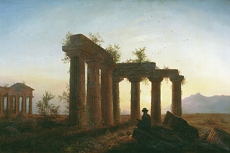 Развалины греческого храма на закате солнца. 1867