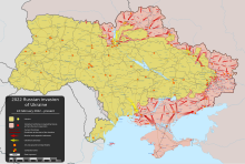 Map of the February 2022 Russian invasion of Ukraine 2022 Russian invasion of Ukraine 27-03-2022.svg