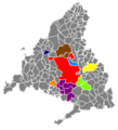 sub-areas von metropolregion Madrid.