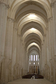 Central aisle of the church of Alcobaca Monastery (12th-13th century) Alcobaca-CentralAisle.jpg