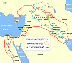 največji obseg asirske države