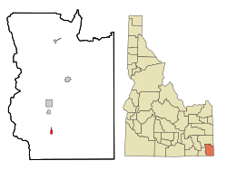 Location in Bear Lake County and the state of Idaho