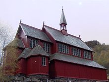 Borgund-Kirche (Borgund kirke) in Lærdal, gebaut um 1868 von Christie.