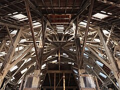 La charpente du hangar à bateau no 3 à Chatham Dockyard. Octobre 2018.