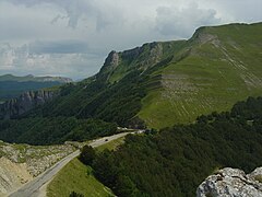 Vue du col de la Bataille depuis l'aplomb du tunnel.