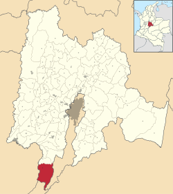 Vị trí của khu tự quản Cabrera trong tỉnh Cundinamarca