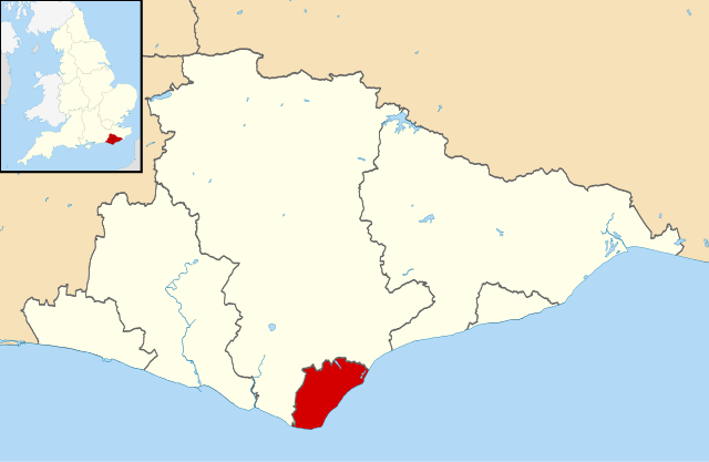 Localização de Eastbourne em East Sussex