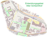 Übersicht des Entwicklungsgebietes aus OpenStreetmap