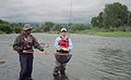 Fly fishermen on the Arkansas River near Salida, Colorado