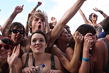 Young people at a music festival in Sydney (2011) Future Music Festival 2011 (5520592096).jpg