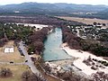 The Frio River winds southward on east edge of Garner State Park (on the left)