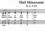 The sheet music to "Hail! Minnesota", the state's official song