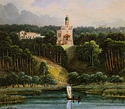Най-ранната гледка към Николское. Акварел от Йохан Хайнрих Хинце, април 1837 г.