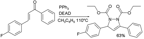 查爾酮與DEAD/三苯基膦作用生成吡唑啉衍生物