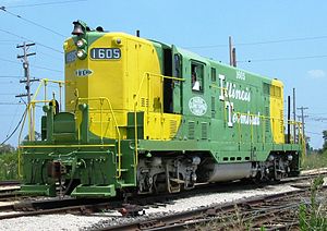 Тепловоз EMD GP7 в железнодорожном музее Иллинойса