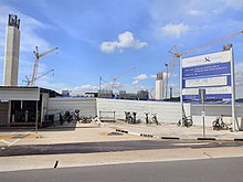 Construction site of the Singapore Rail Test Centre, in May 2022
