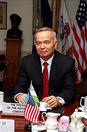 Islam Karimov (President, Uzbekistan) in the Pentagon, March 2002 Islam karimov.jpg