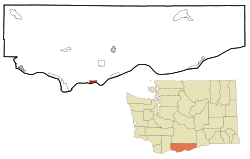 Location of Wishram in Klickitat County, Washington
