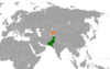 Location map for Kyrgyzstan and Pakistan.