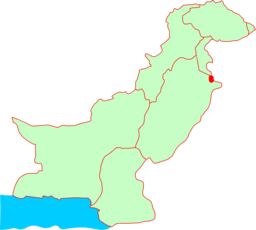 Plasseringa av Sialkot i Pakistan.