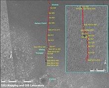 Traverse map released July 2005, from about Sol 405 to Sol 528 MERB 528 2.jpg