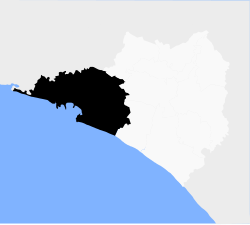 Vị trí của đô thị trong bang Colima