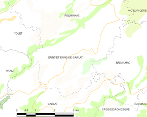 Poziția localității Saint-Étienne-de-Carlat