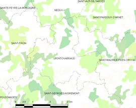 Mapa obce Pontcharraud