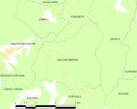 Mapa obce Azilone-Ampaza