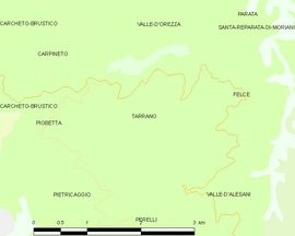 Mapa obce Tarrano