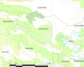 Mapa obce Saint-Arnac