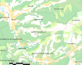 Mapa obce Basse-sur-le-Rupt