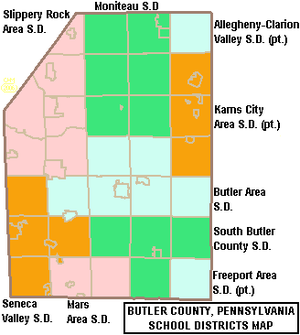 Map of Butler County Pennsylvania School Districts.png