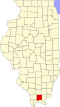 Mapa de Illinois con la ubicación del condado de Johnson