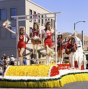 Musicians on a parade float
