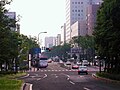 ถนนมิยากิโนะทางฝั่งตะวันออกของสถานีเซ็นได