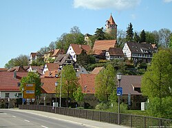 Pemandangan Möckmühl dari tenggara