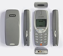 A grey, Orange-branded 3310 seen from multiple angles Nokia 3310 grey all sides.jpg