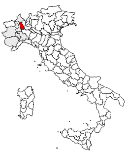 Kort over Italien med Provincia di Novara har markeret