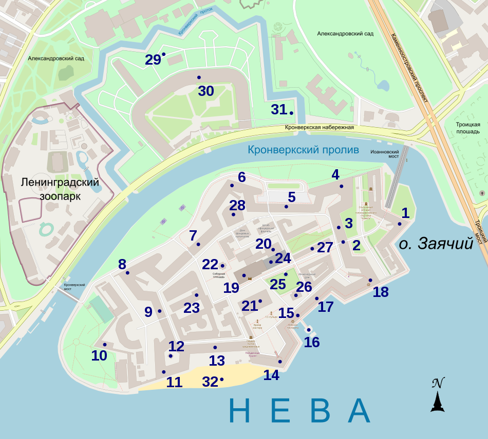 Peter and Paul Fortress - Plan (ru).svg