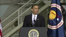 Файл: Президент Барак Обама выступает в Космическом центре Кеннеди.